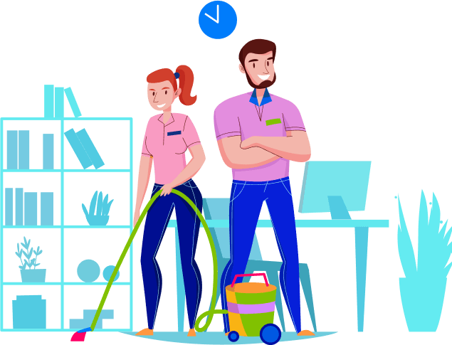 Cleaning team illustration